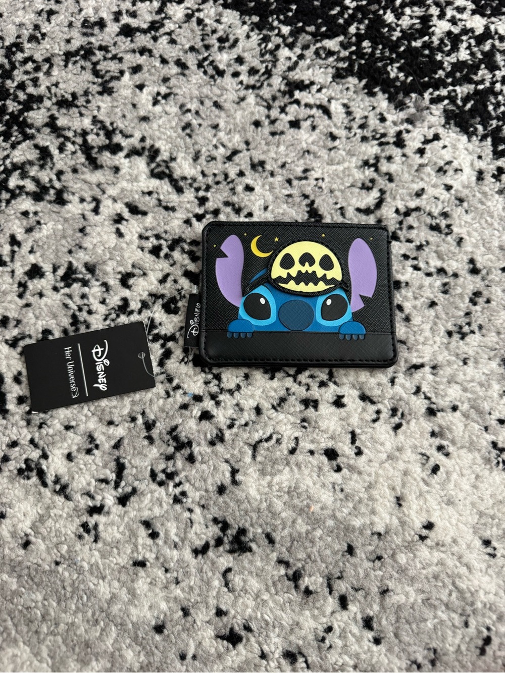 Her Universe Black Card Holder with Stitch Skeleton Graphic